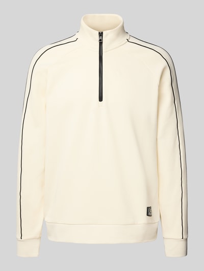 EA7 Emporio Armani Sweatshirt mit Stehkragen und Reißverschluss Offwhite 2