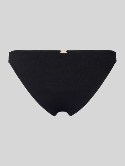 Produktfoto, schwarzer Bikini-Slip mit Label-Detail, körpernaher Schnitt aus Material-Mix mit Stretch, Bikini-Slip mit Label-Detail Modell 'ALERIA' von Banana Moon