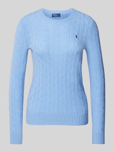 Polo Ralph Lauren Pullover met kabelpatroon, model 'JULIANNA' Lichtblauw - 2