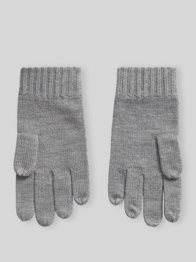 Polo Ralph Lauren Fingerhandschuhe aus Wolle mit Logo-Stickerei Hellgrau 2