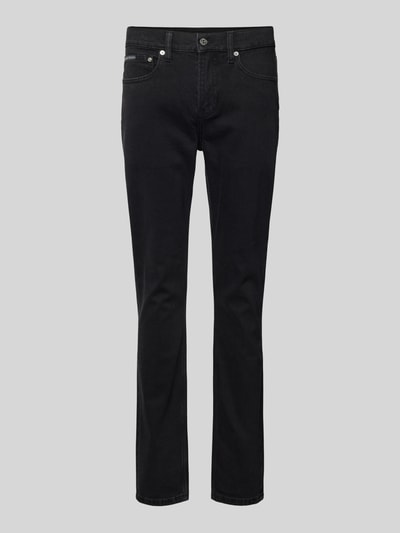 Calvin Klein Jeans Slim Fit Jeans mit Label-Detail Black 1