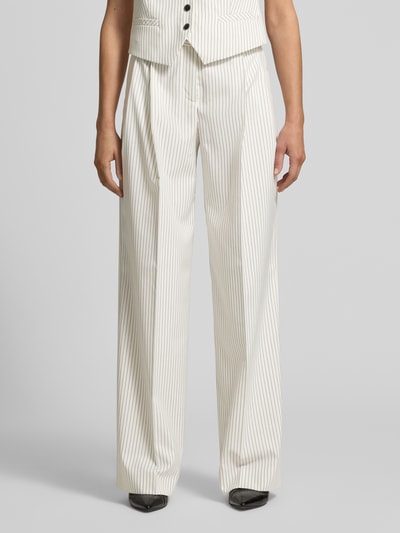 HUGO Loose Fit Weite Hose mit Viskose-Anteil Modell 'HEJULY' Offwhite 4