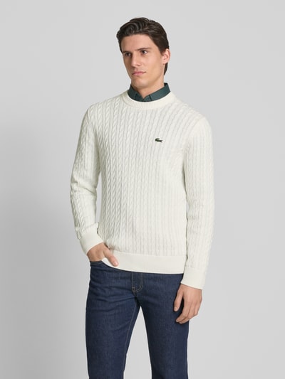 Lacoste Gebreide pullover met labeldetail Offwhite - 4