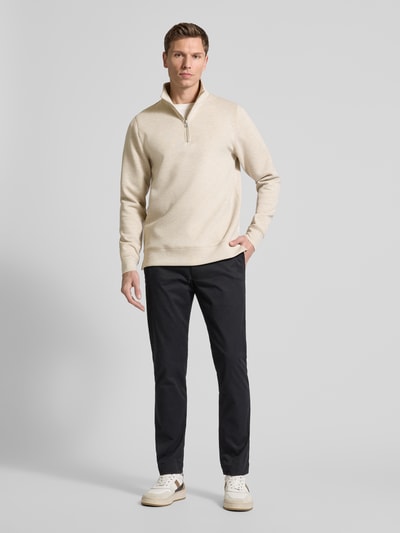 Casual Friday Sweatshirt met opstaande kraag, model 'Sebastian' Beige - 1