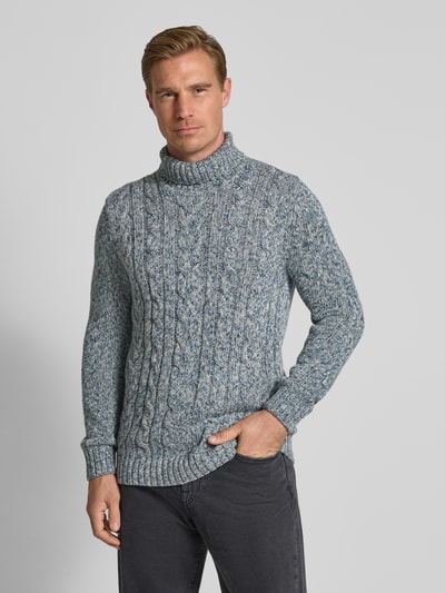 RAGMAN Strickpullover mit gerippten Abschlüssen Jeansblau 4