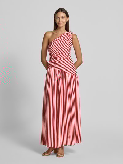 Forever New Abendkleid aus Leinen-Mix mit Raffungen Rot 4