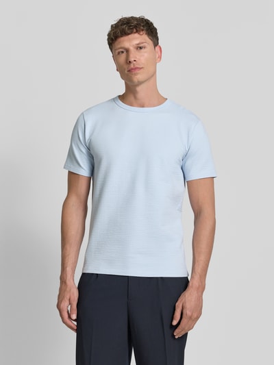 Selected Homme t-shirt o kroju regular fit z mieszanki bawełny model 'SANDER' Jasnoniebieski 4