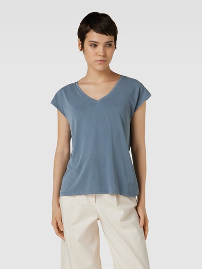 Vero Moda T-Shirt mit V-Ausschnitt Modell 'FILLI' Bleu 4