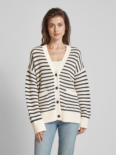 Tommy Hilfiger Boxy Fit Strickjacke mit Streifenmuster Marine 4