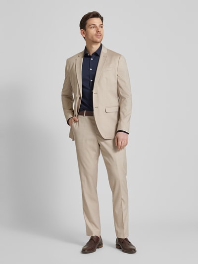 SELECTED HOMME Slim fit 2-knoops colbert met klepzakken, model 'CEDRIC' Zand - 1