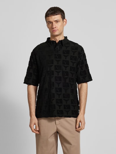 Carlo Colucci Regular Fit Poloshirt mit Knopfleiste Modell 'BEACHWEAR' Black 4