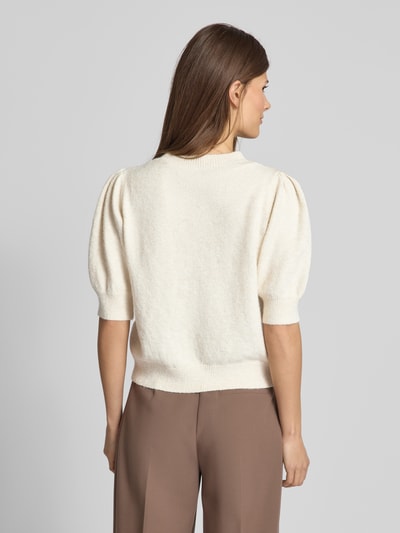 Vero Moda Regular Fit Strickpullover mit Puffärmeln Modell 'DOFFY' Offwhite 5