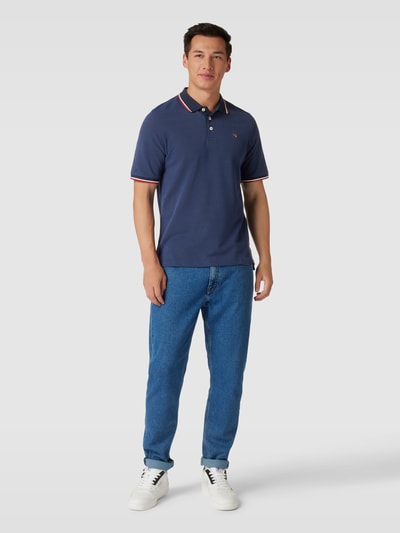 Jack & Jones Premium Koszulka polo z paskami w kontrastowym kolorze model ‘BLUWIN’ Królewski niebieski 1