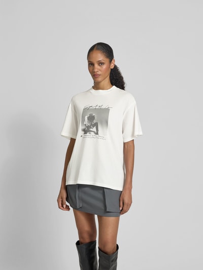 Anine Bing Oversized T-Shirt mit Motiv-Print Ecru 4
