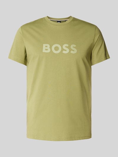 BOSS T-shirt z nadrukiem z logo Oliwkowy 2