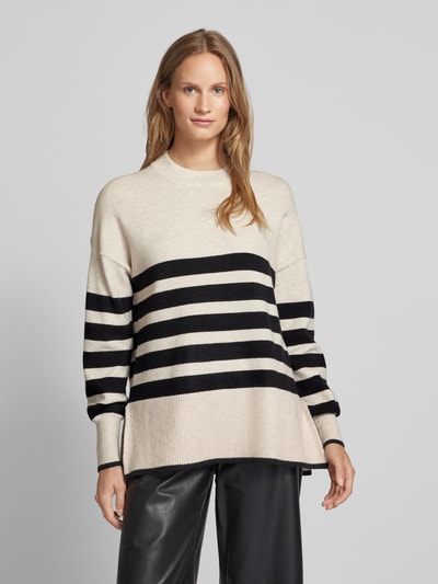 Fransa Gebreide pullover met extra brede schouders, model 'bitte' Zwart - 4