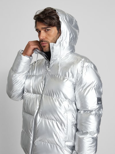 RAINS Regular fit gewatteerd jack met capuchon, model 'ALTER' Zilver - 3