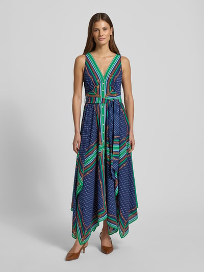 Lauren Ralph Lauren Getailleerde vrijetijdsjurk met all-over motief model 'VROSCHBEE' Blauw - 4