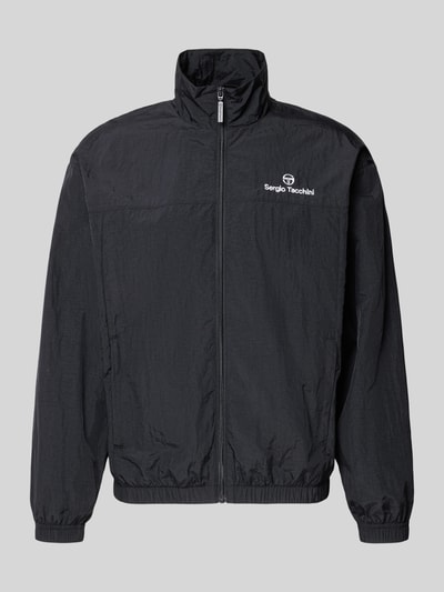 Produktfoto, Regular Fit Jacke mit Stehkragen Modell 'Nayla' von SERGIO TACCHINI in Schwarz, zamek błyskawiczny, wpuszczane kieszenie, elastyczne wykończenia, długość tyłu w rozmiarze M: 69 cm, długość rękawów w rozmiarze M: 61 cm