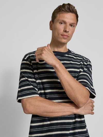 Lindbergh Oversized T-shirt met ronde hals Donkerblauw - 3