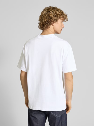 WEEKDAY Oversized T-shirt met geribde ronde hals Wit - 5