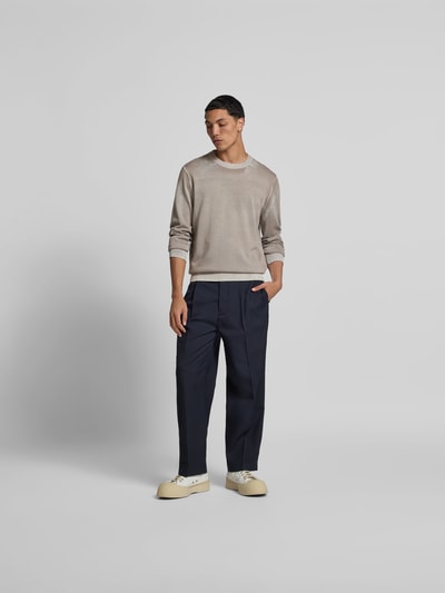 Diesel Pullover mit gerippten Abschlüssen Hellgrau 1