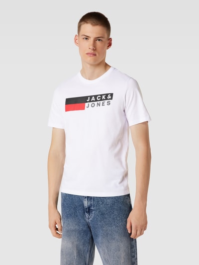 Jack & Jones T-Shirt mit Label-Print Modell 'CORP' Weiss 4