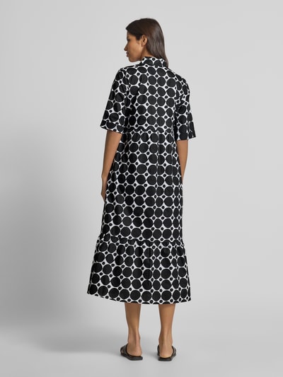 Christian Berg Woman Midikleid mit Hemdblusenkragen Black 5