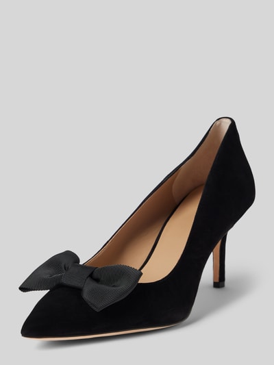 Lauren Ralph Lauren Leren pumps met strikdetail, model 'LANETTE' Zwart - 1