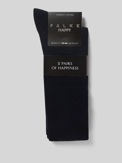 Produktfoto, Socken im 2er-Pack von FALKE für Herren, Baumwollmischung, Modell Happy, breiter Komfortbund, verstärkte Ferse und Spitze