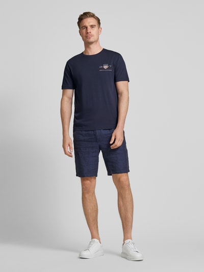 Gant T-Shirt mit Label-Stitching Marine 1