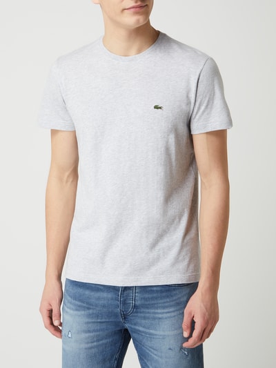 Lacoste T-Shirt mit Logo-Stitching Silber Melange 4