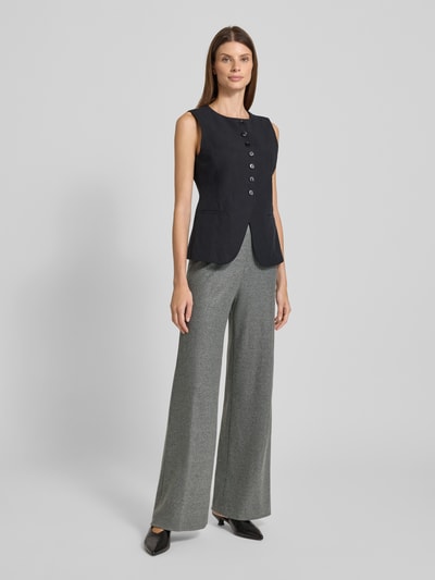 SEDUCTIVE Wide leg stoffen broek met paspelzakken aan de achterkant, model 'KIMBERLY' Lichtgrijs - 1