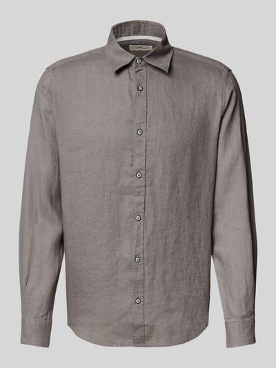 s.Oliver RED LABEL Regular Fit Leinenhemd mit Sportmanschetten Mittelgrau 2