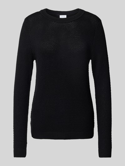 Vila Strickpullover mit gerippten Abschlüssen Modell 'dalo' Black 2