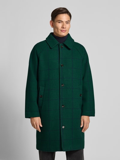 BLKVIS Lange jas met kentkraag Donkergroen - 4