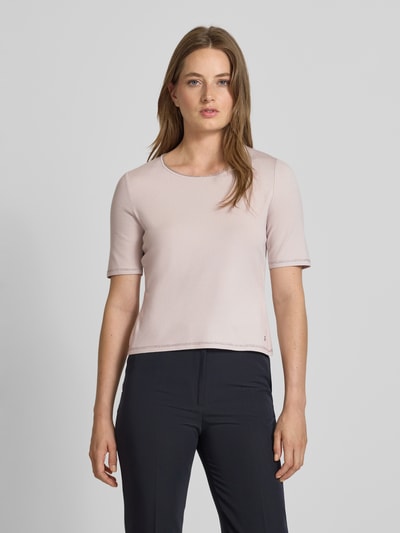 Marc Cain Gebreid shirt van viscosemix met ronde hals Kit - 4