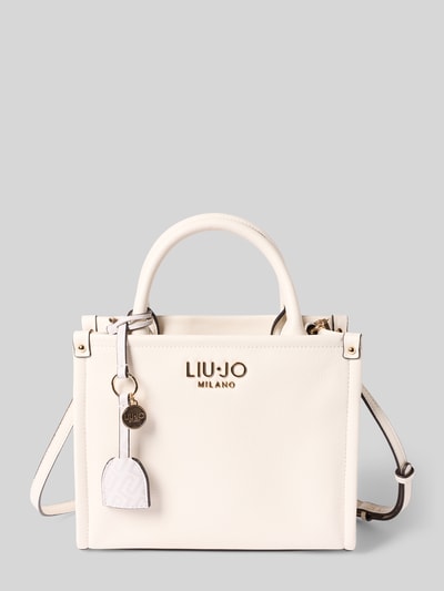 Produktfoto, Tote Bag mit Logo-Applikation Modell 'Ridhi' von Liu Jo White in Creme mit Reißverschluss, Tragehenkel, abnehmbarem Schulterriemen, strukturierte Oberfläche
