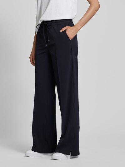 Cambio Regular fit stoffen broek met persplooien, model 'AVRIL' Marineblauw - 4