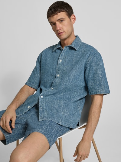 Samsøe Samsøe Regular Fit Freizeithemd mit 1/2-Arm Modell 'SAAYO X' Blau 3