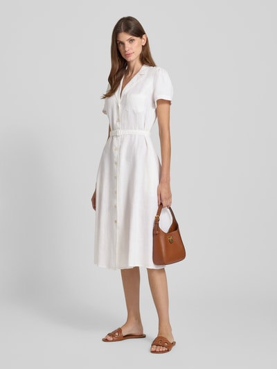 Polo Ralph Lauren Linnen jurk met reverskraag Wit - 1