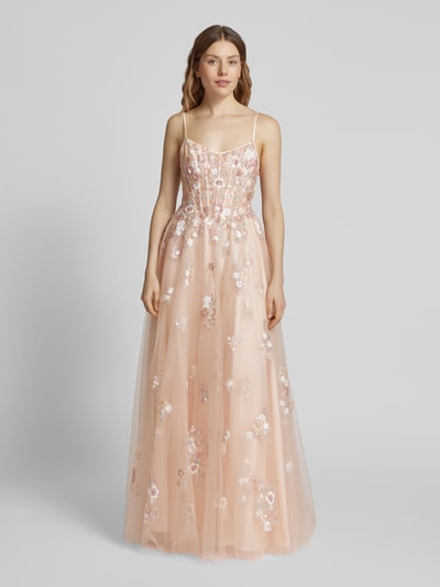 Unique Abendkleid mit Paillettenbesatz Rose 4