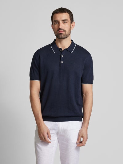 Fynch-Hatton Poloshirt mit kurzer Knopfleiste Marine 4