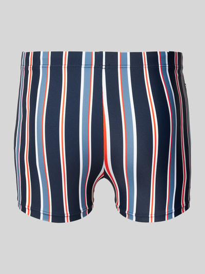 Schiesser Slim fit zwembroek met ritszak, model 'Ocean' Marineblauw - 3