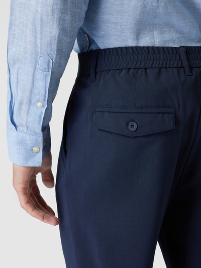 Casual Friday Relaxed fit chino met elastische band, model 'MARC' Marineblauw - 3