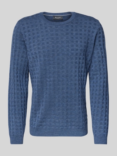 MAERZ Muenchen Strickpullover aus Schurwolle Jeansblau 2