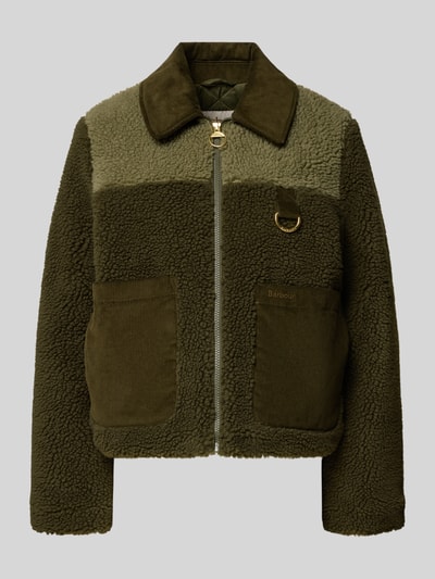 Barbour Regular Fit Fleecejacke mit Cord-Kragen Modell 'MALENA' Oliv 2