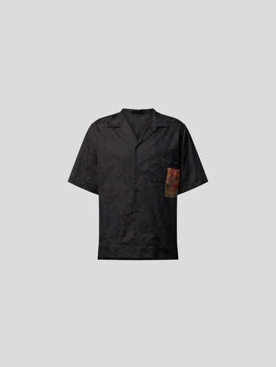 Maison Flaneur Freizeithemd mit Brand-Patch Black 2