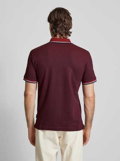 Tom Tailor Regular style poloshirt met labelprint Bordeaux - 5