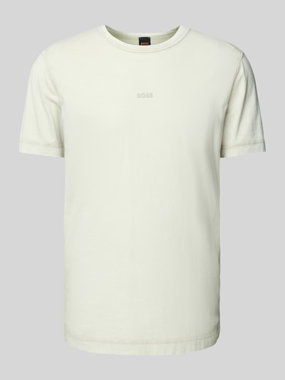 BOSS Orange T-shirt met labelprint, model 'Tokks' Zand - 2